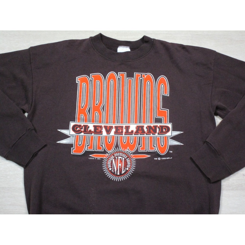 Vintage 1992 Cleveland Browns Football Team (Logo7) Sweatshirt Mens (L) Made USA